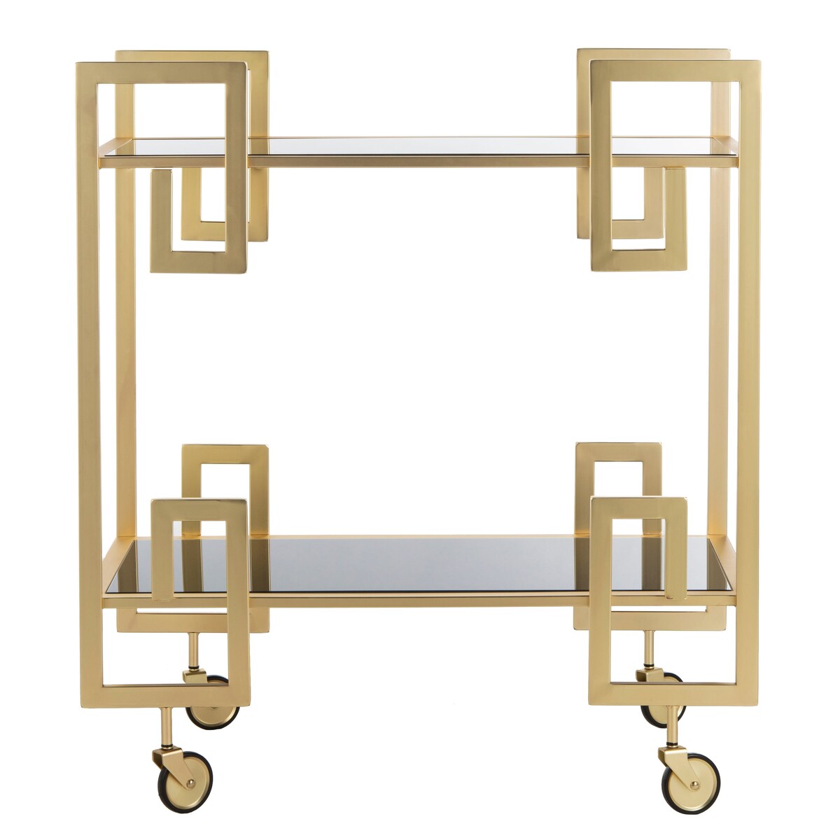 SAFAVIEH Hajrie 2-Tier Bar Cart - 31.3" x 16" x 33" - 31Wx16Dx33H