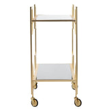 SAFAVIEH Hajrie 2-Tier Bar Cart - 31.3" x 16" x 33" - 31Wx16Dx33H