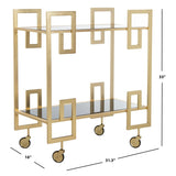 SAFAVIEH Hajrie 2-Tier Bar Cart - 31.3" x 16" x 33" - 31Wx16Dx33H