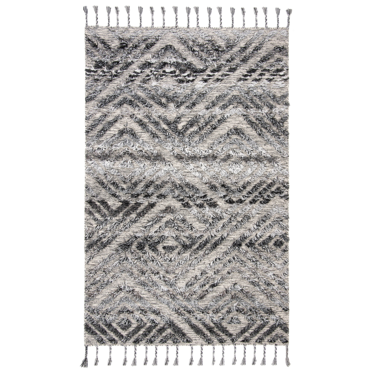 SAFAVIEH Hand-Knotted Casablanca Shag Maite Tribal Wool Rug