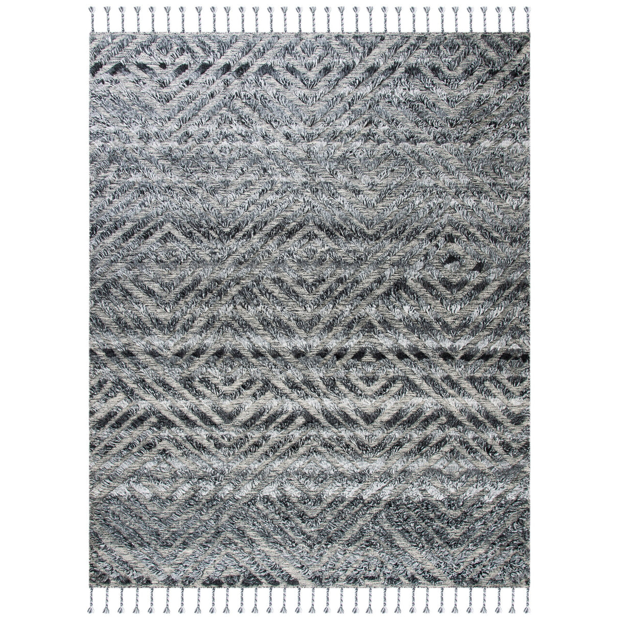 SAFAVIEH Hand-Knotted Casablanca Shag Maite Tribal Wool Rug