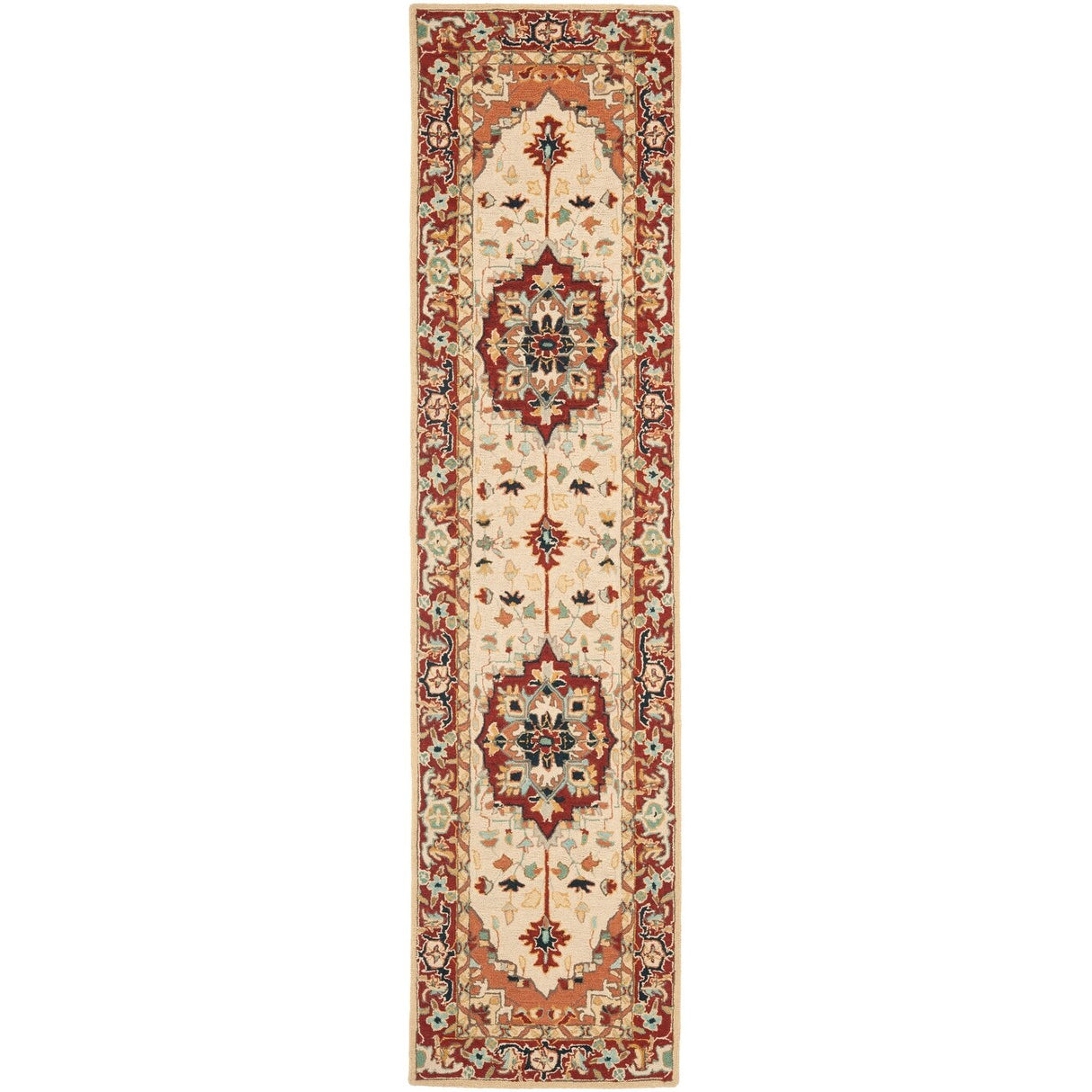 SAFAVIEH Hand-hooked Solbritt Red/ Ivory Wool Rug