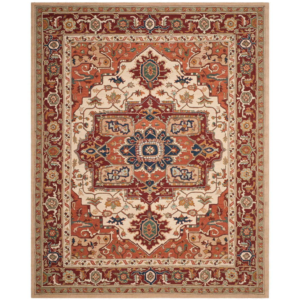 SAFAVIEH Hand-hooked Solbritt Red/ Ivory Wool Rug