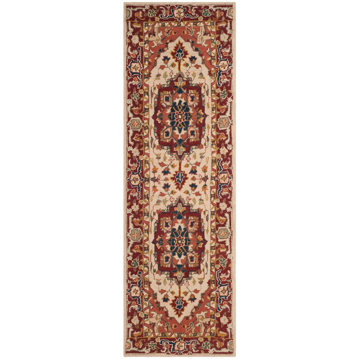 SAFAVIEH Hand-hooked Solbritt Red/ Ivory Wool Rug