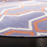 SAFAVIEH Hand-woven Moroccan Marissa Reversible Dhurrie Purple Wool Rug