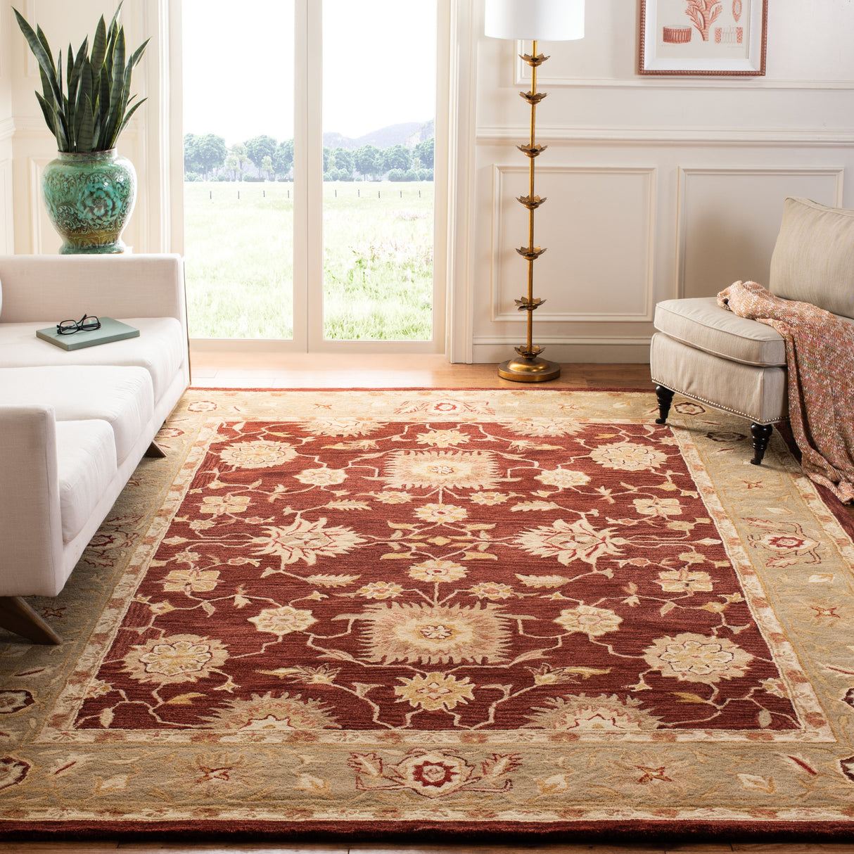 SAFAVIEH Handmade Anatolia Ibala Traditional Hand-spun Wool Rug