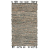 SAFAVIEH Handmade Anjela Leather Boho Stripe Area Rug