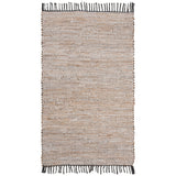 SAFAVIEH Handmade Anjela Leather Boho Stripe Area Rug