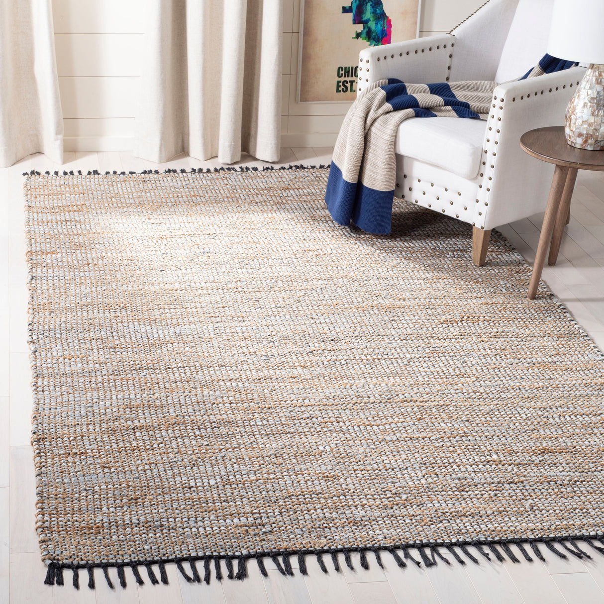 SAFAVIEH Handmade Anjela Leather Boho Stripe Area Rug