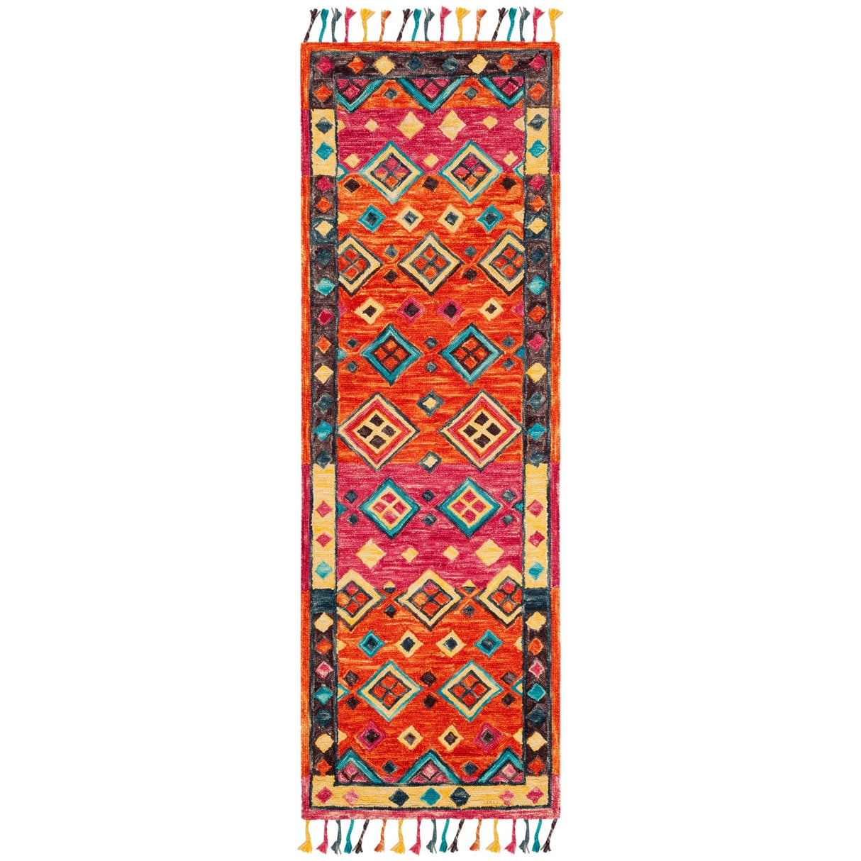 SAFAVIEH Handmade Aspen Hysnie Eclectic Orange/Fuchsia Wool Rug