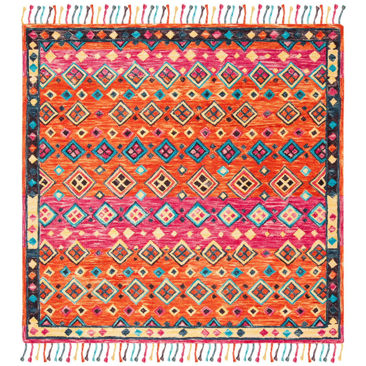 SAFAVIEH Handmade Aspen Hysnie Eclectic Orange/Fuchsia Wool Rug