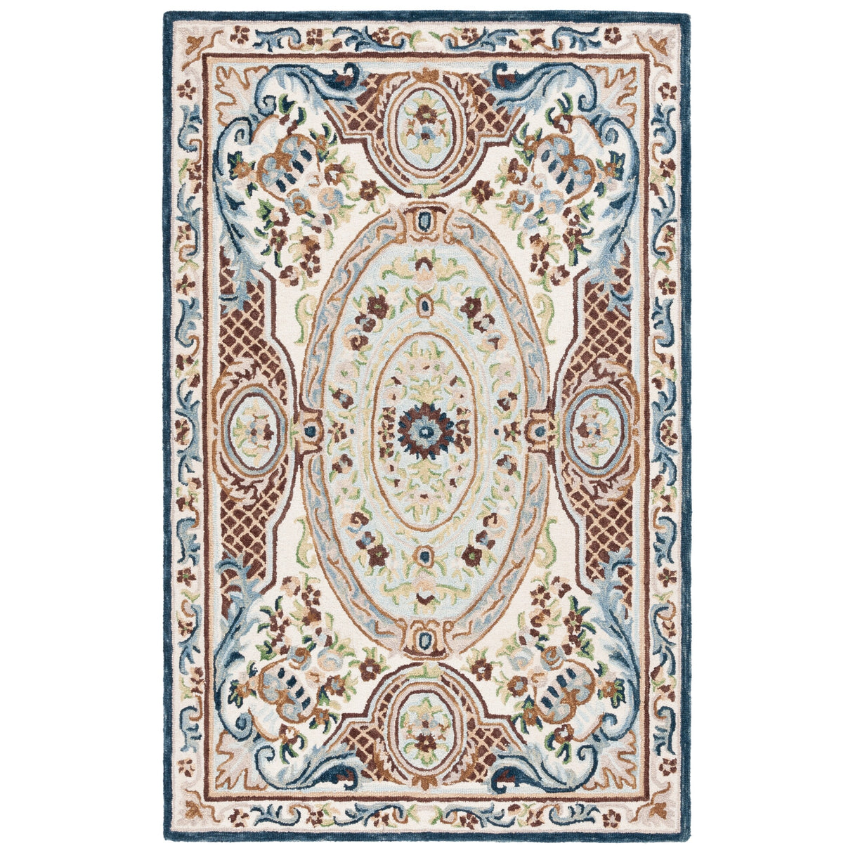 SAFAVIEH Handmade Aubusson Seren Traditional Oriental Medallion Wool Rug