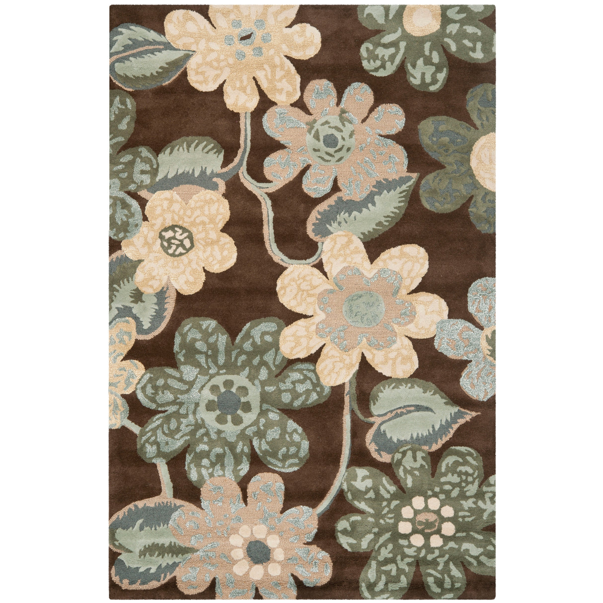 SAFAVIEH Handmade Bella Bama Modern Floral Wool Rug