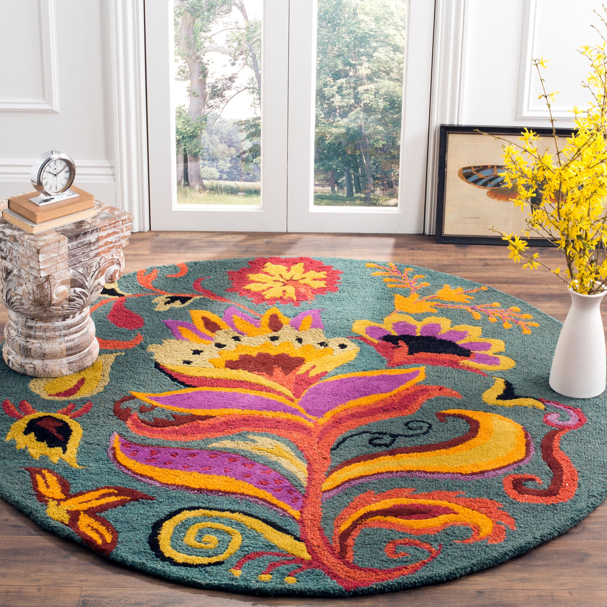 SAFAVIEH Handmade Blossom Aglae Modern Floral Wool Rug