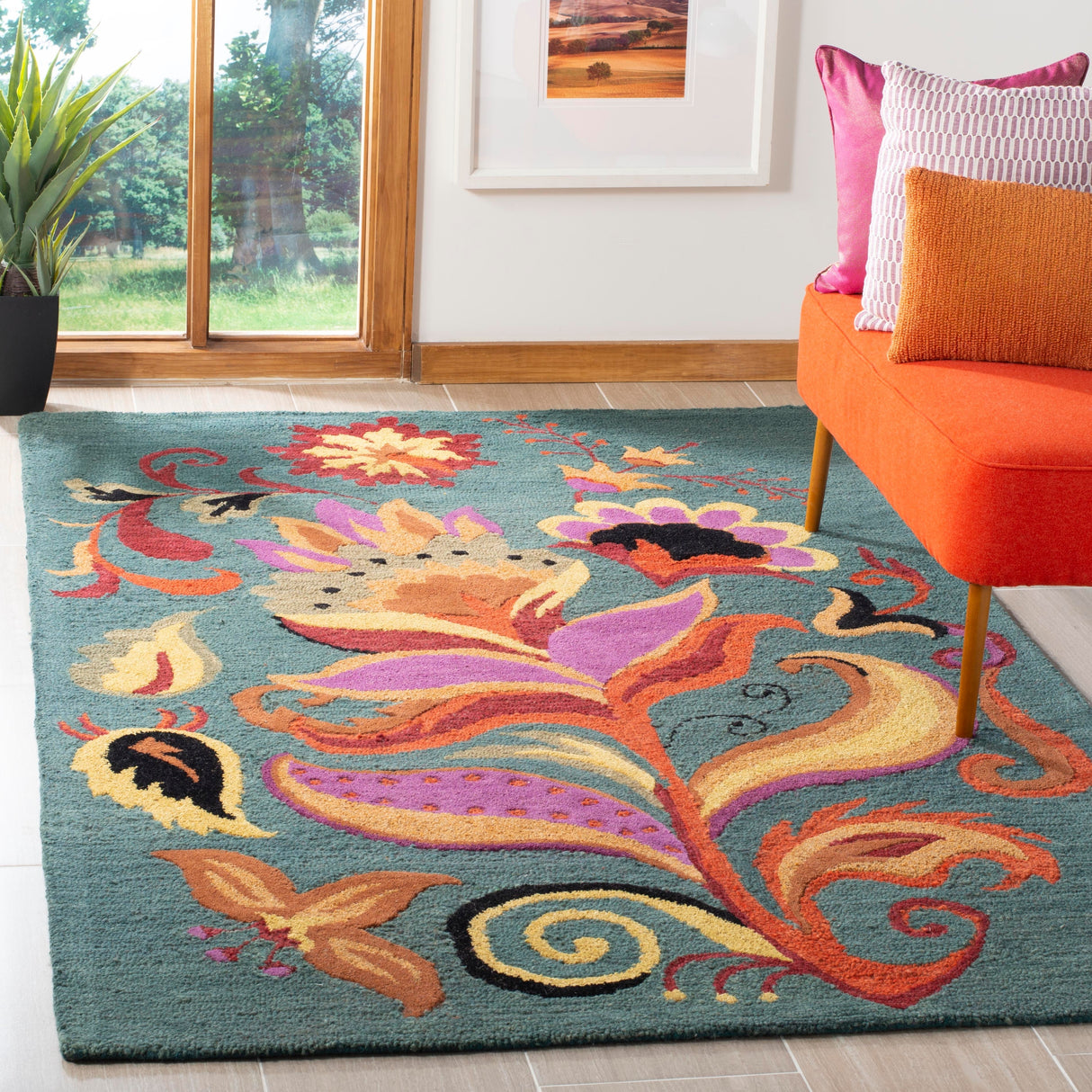 SAFAVIEH Handmade Blossom Aglae Modern Floral Wool Rug