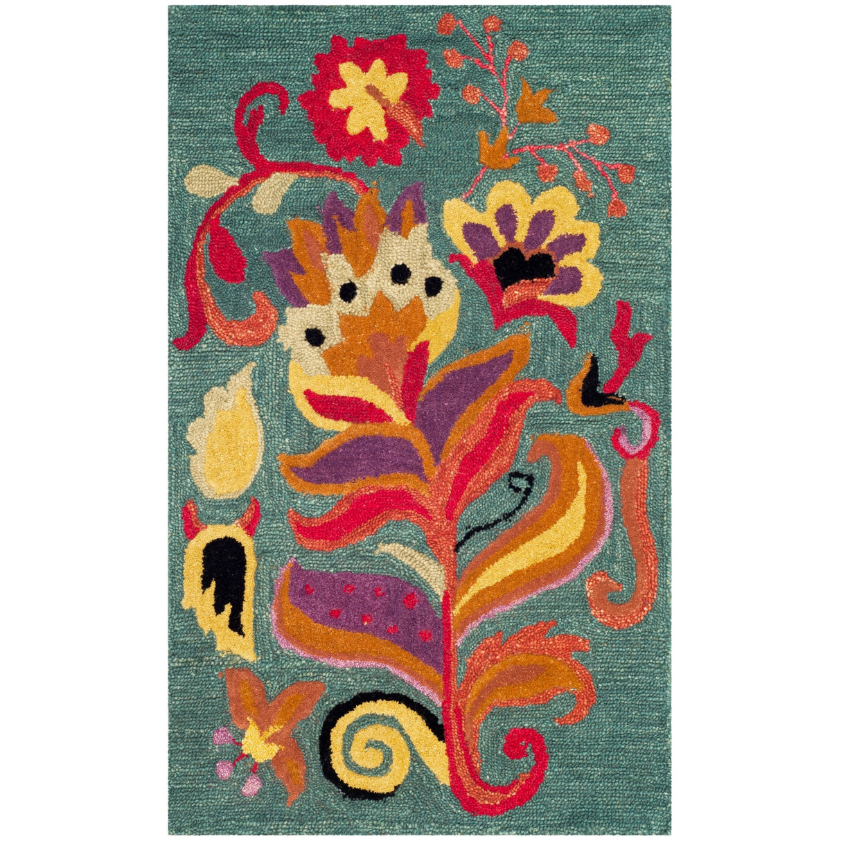 SAFAVIEH Handmade Blossom Aglae Modern Floral Wool Rug