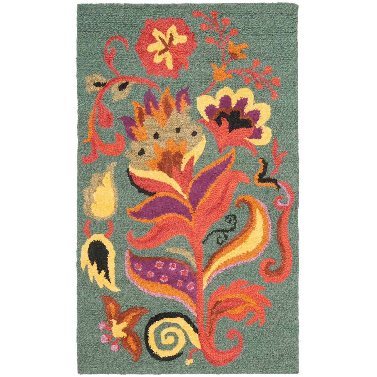 SAFAVIEH Handmade Blossom Aglae Modern Floral Wool Rug