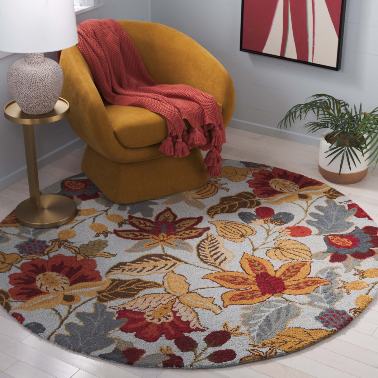 SAFAVIEH Handmade Blossom Biagina Modern Floral Wool Rug