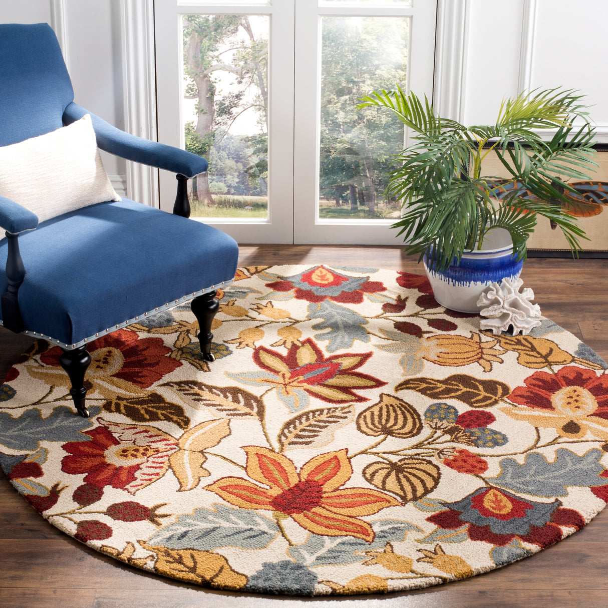 SAFAVIEH Handmade Blossom Biagina Modern Floral Wool Rug