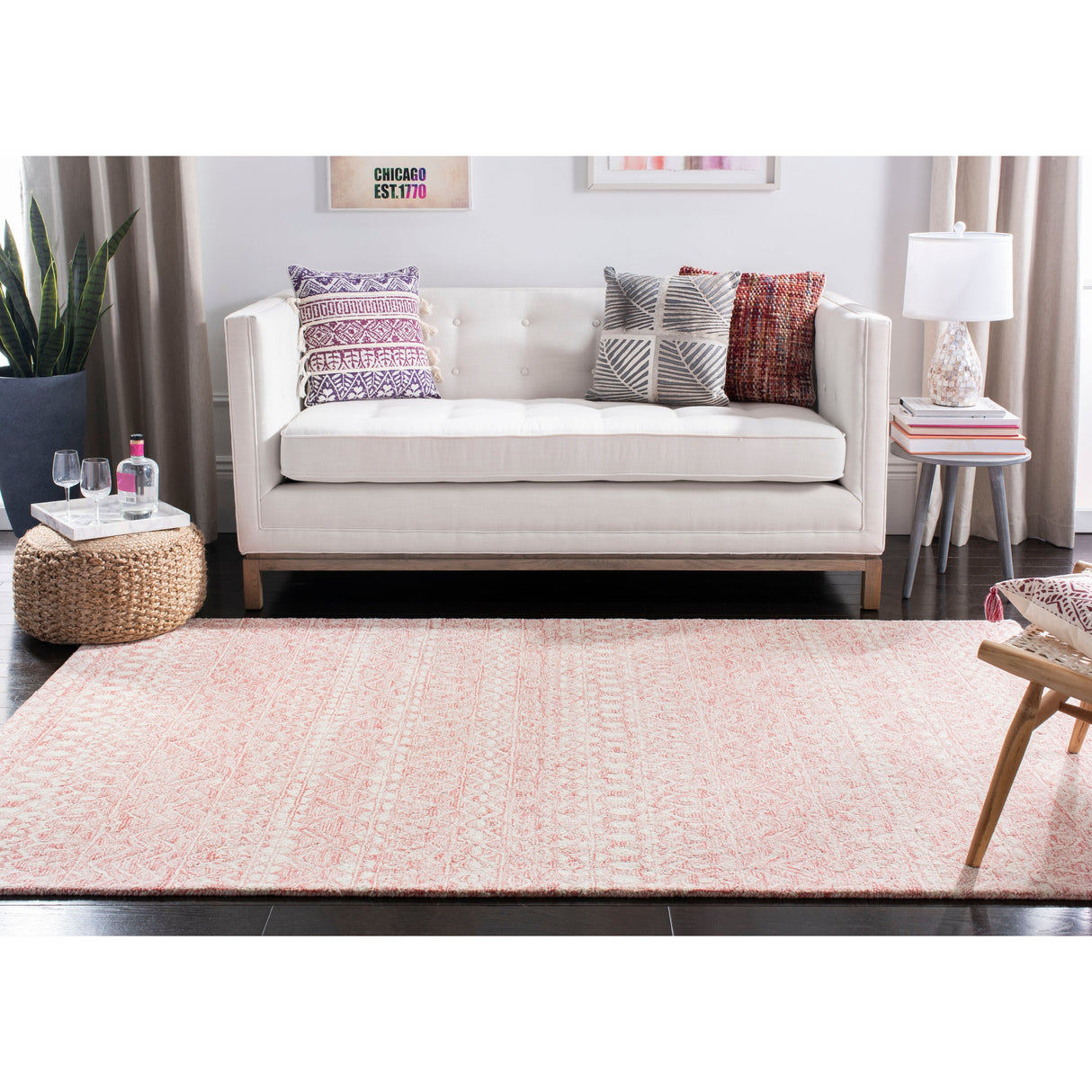 SAFAVIEH Handmade Blossom Cateluta Modern Floral Wool Rug