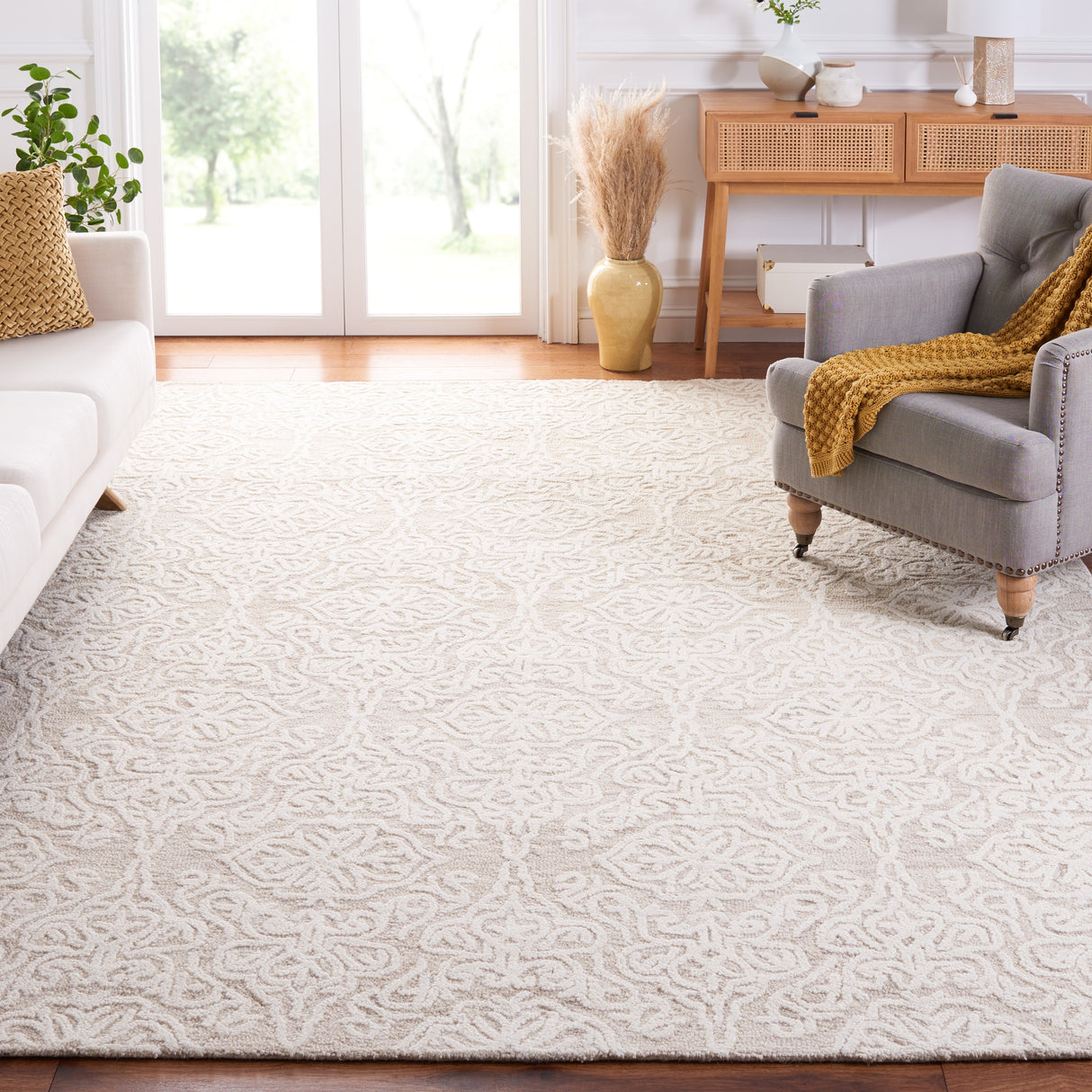 SAFAVIEH Handmade Blossom Cateluta Modern Floral Wool Rug