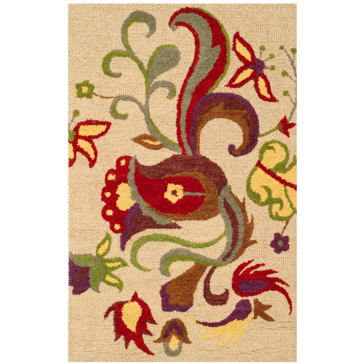 SAFAVIEH Handmade Blossom Frouwktje Modern Floral Wool Rug