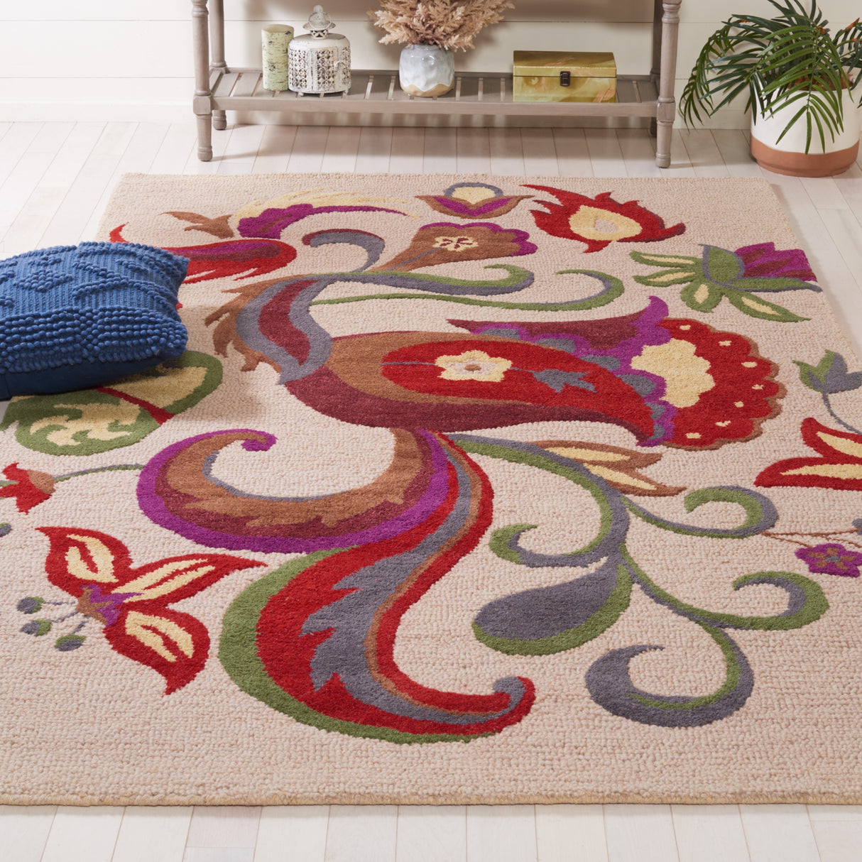 SAFAVIEH Handmade Blossom Frouwktje Modern Floral Wool Rug