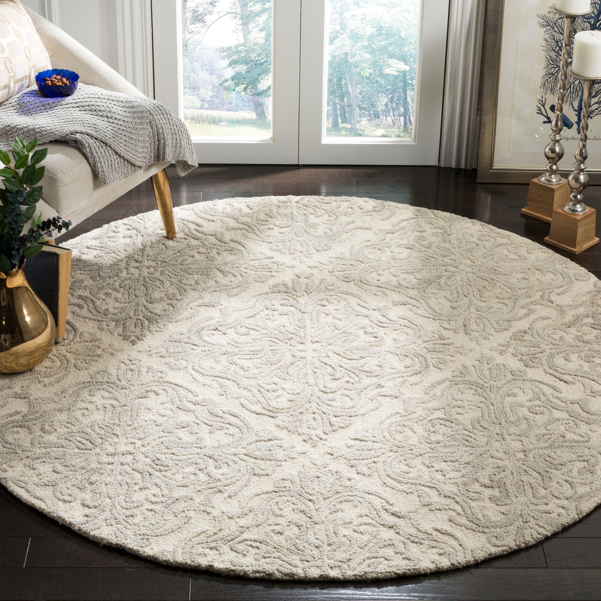 SAFAVIEH Handmade Blossom Gertrida Modern Floral Wool Rug