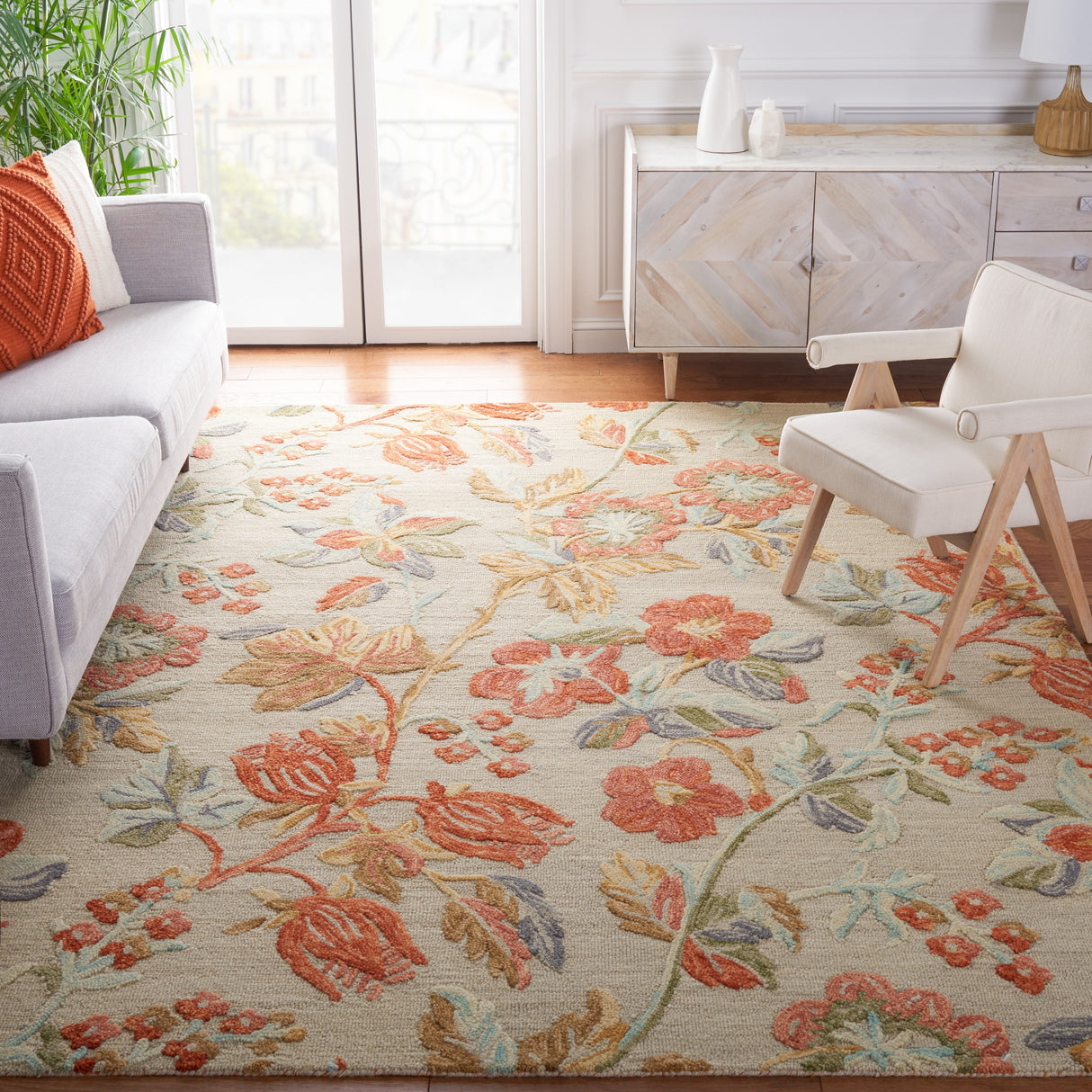 SAFAVIEH Handmade Blossom Hysnije Modern Floral Wool Rug