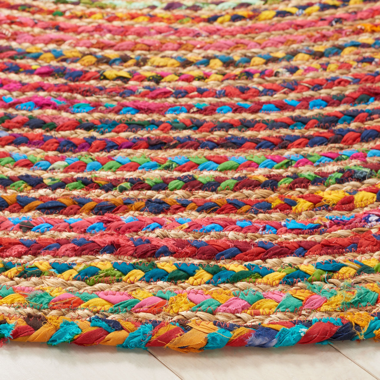 SAFAVIEH Handmade Braided Cissy Boho Cotton & Jute Rug