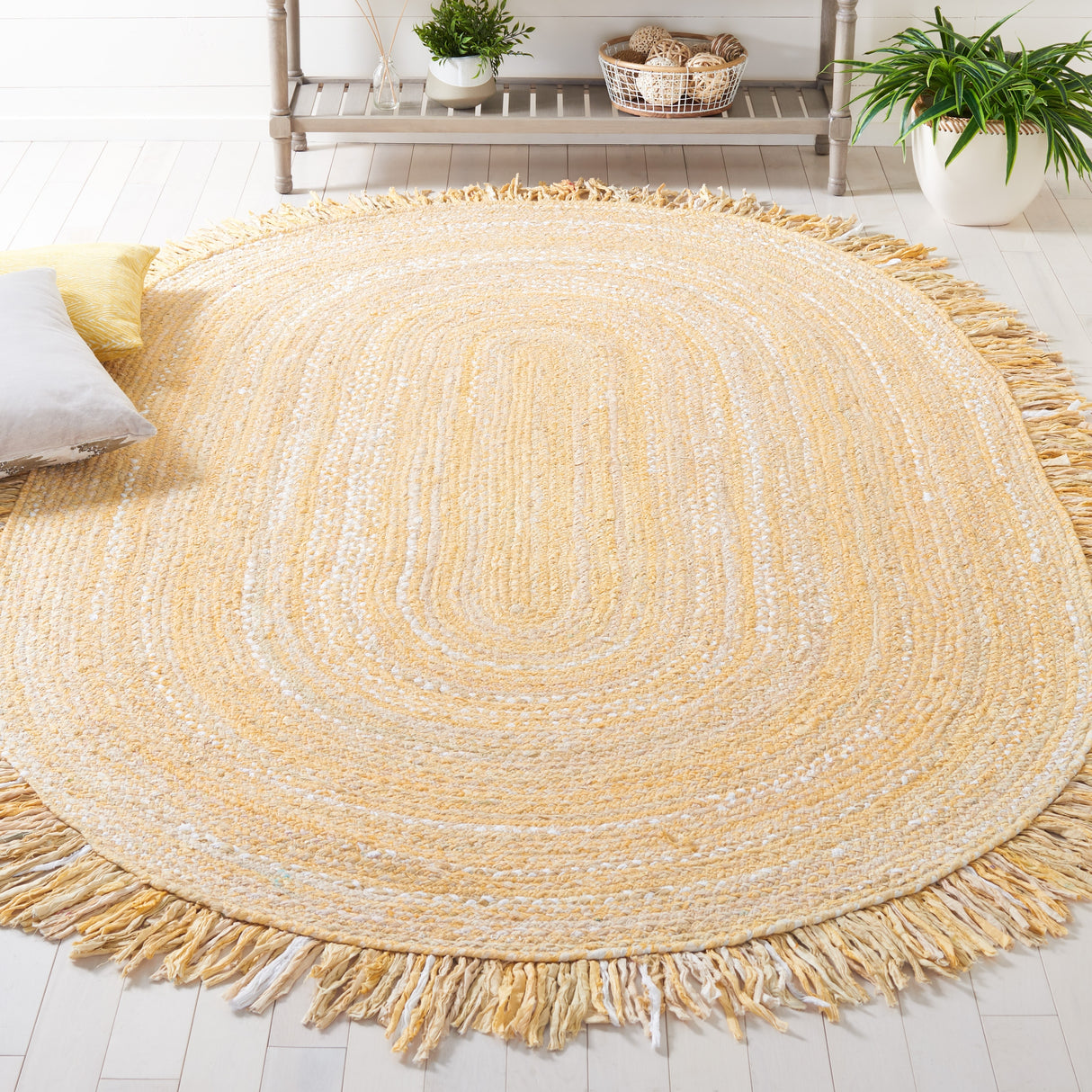 SAFAVIEH Handmade Braided Samya Country Cotton Rug with Fringe