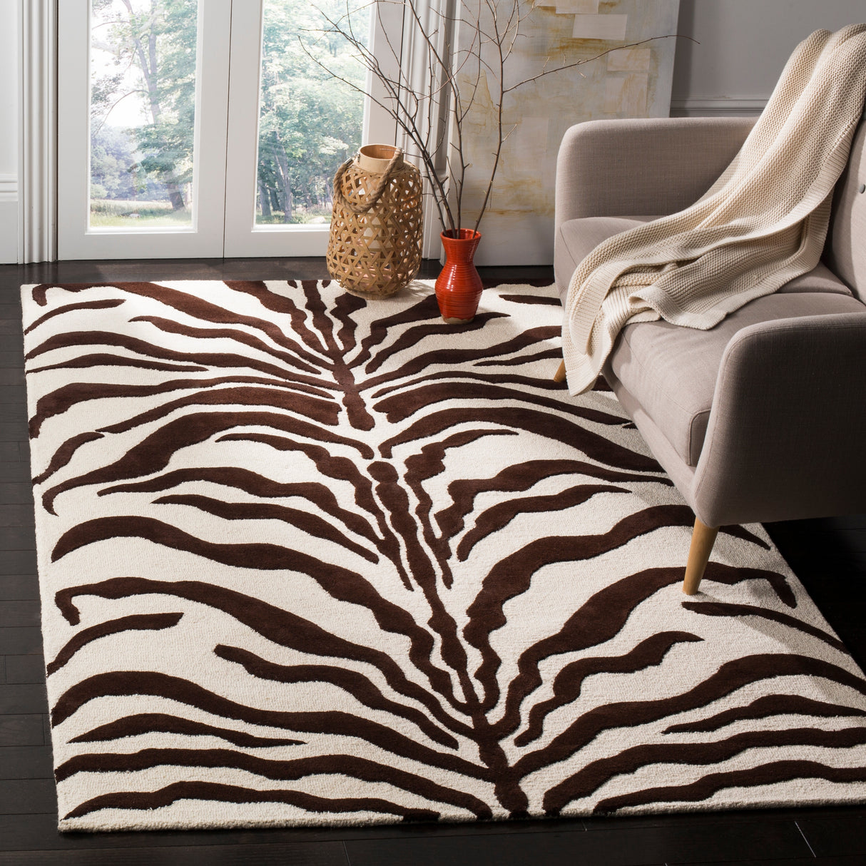 SAFAVIEH Handmade Cambridge Rikey Animal Print Wool Rug