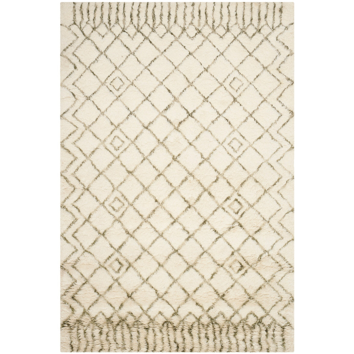 SAFAVIEH Handmade Casablanca Shag Ornella Tribal Wool Rug