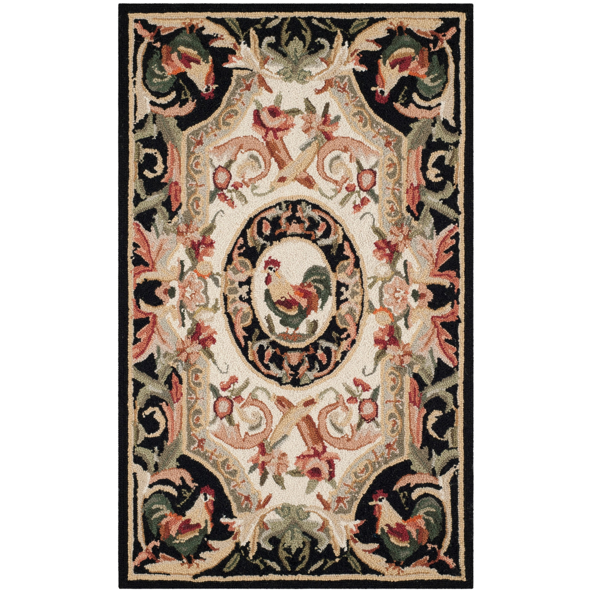 SAFAVIEH Handmade Chelsea Anni French Country Rooster Wool Rug