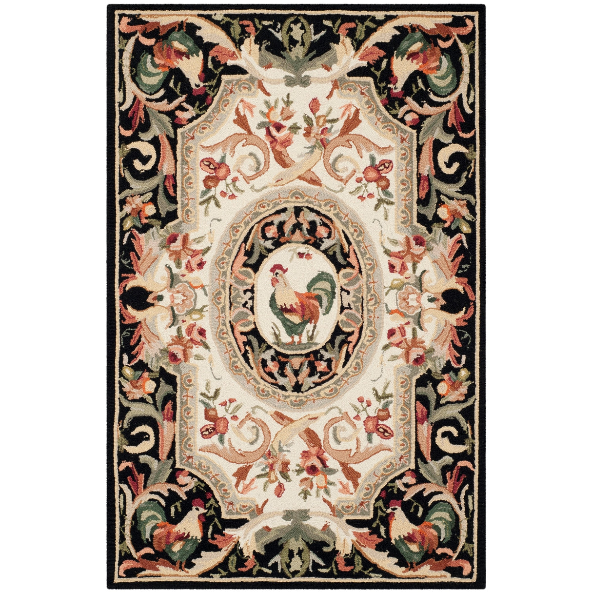 SAFAVIEH Handmade Chelsea Anni French Country Rooster Wool Rug