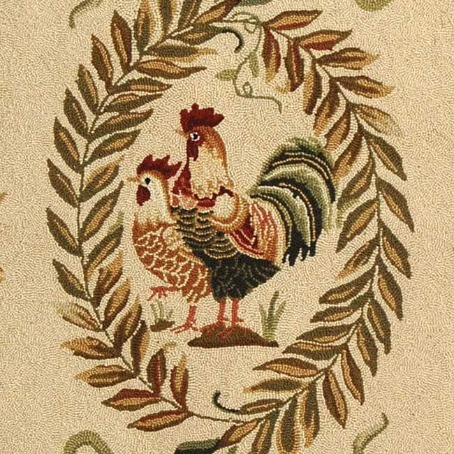 SAFAVIEH Handmade Chelsea Asmaa French Country Rooster Wool Rug