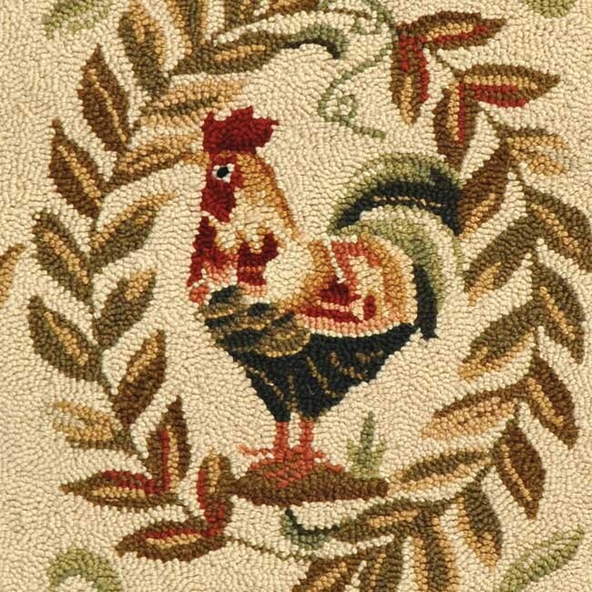 SAFAVIEH Handmade Chelsea Asmaa French Country Rooster Wool Rug