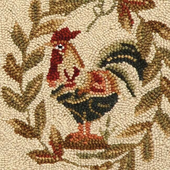 SAFAVIEH Handmade Chelsea Asmaa French Country Rooster Wool Rug