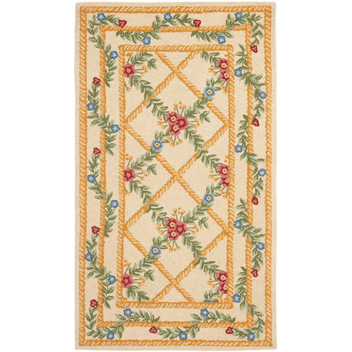 SAFAVIEH Handmade Chelsea Joffrette Trellis French Country Wool Rug