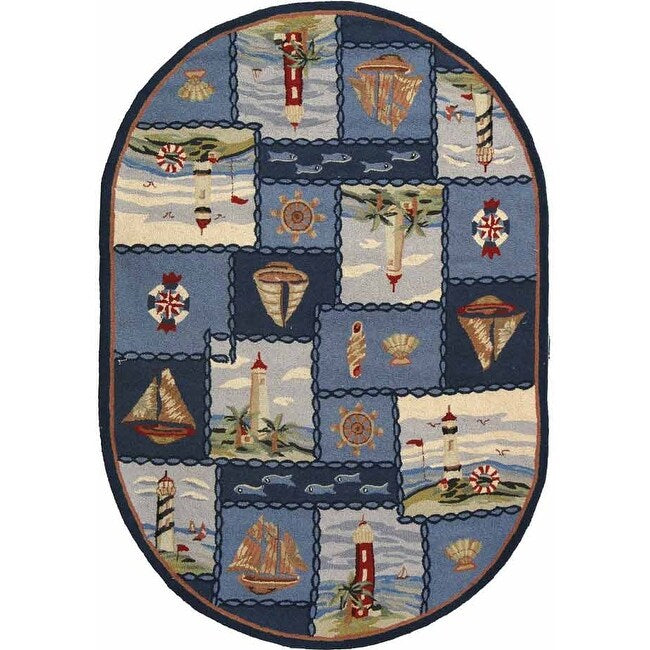 SAFAVIEH Handmade Chelsea Laurenzia French Country Nautical Wool Rug