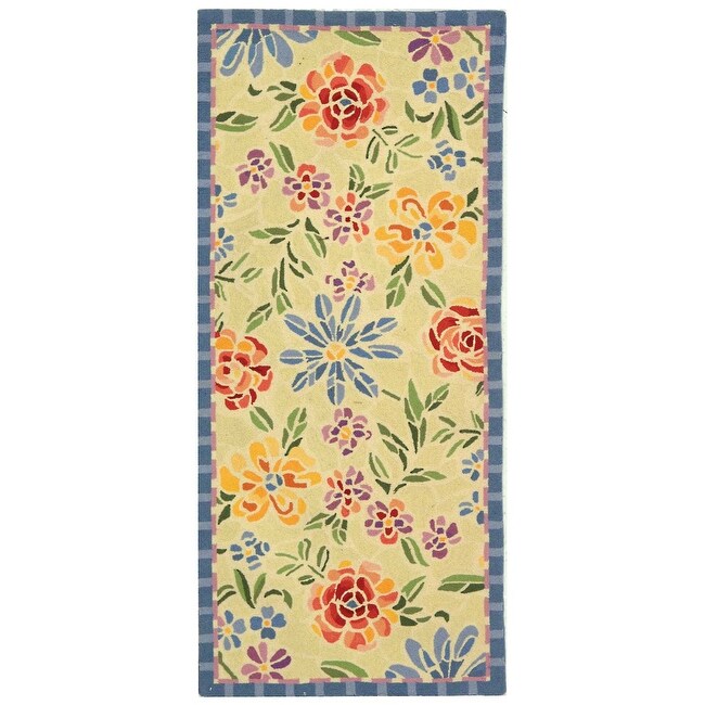 SAFAVIEH Handmade Chelsea Sprig French Country Floral Wool Rug