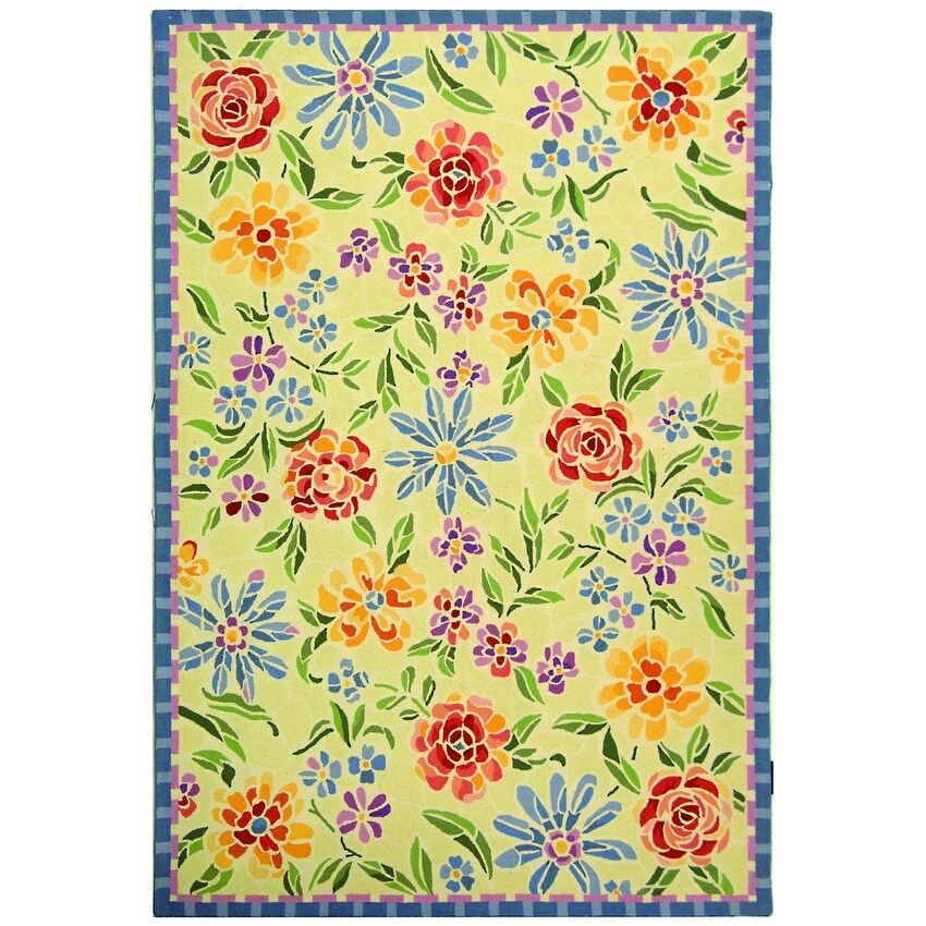 SAFAVIEH Handmade Chelsea Sprig French Country Floral Wool Rug