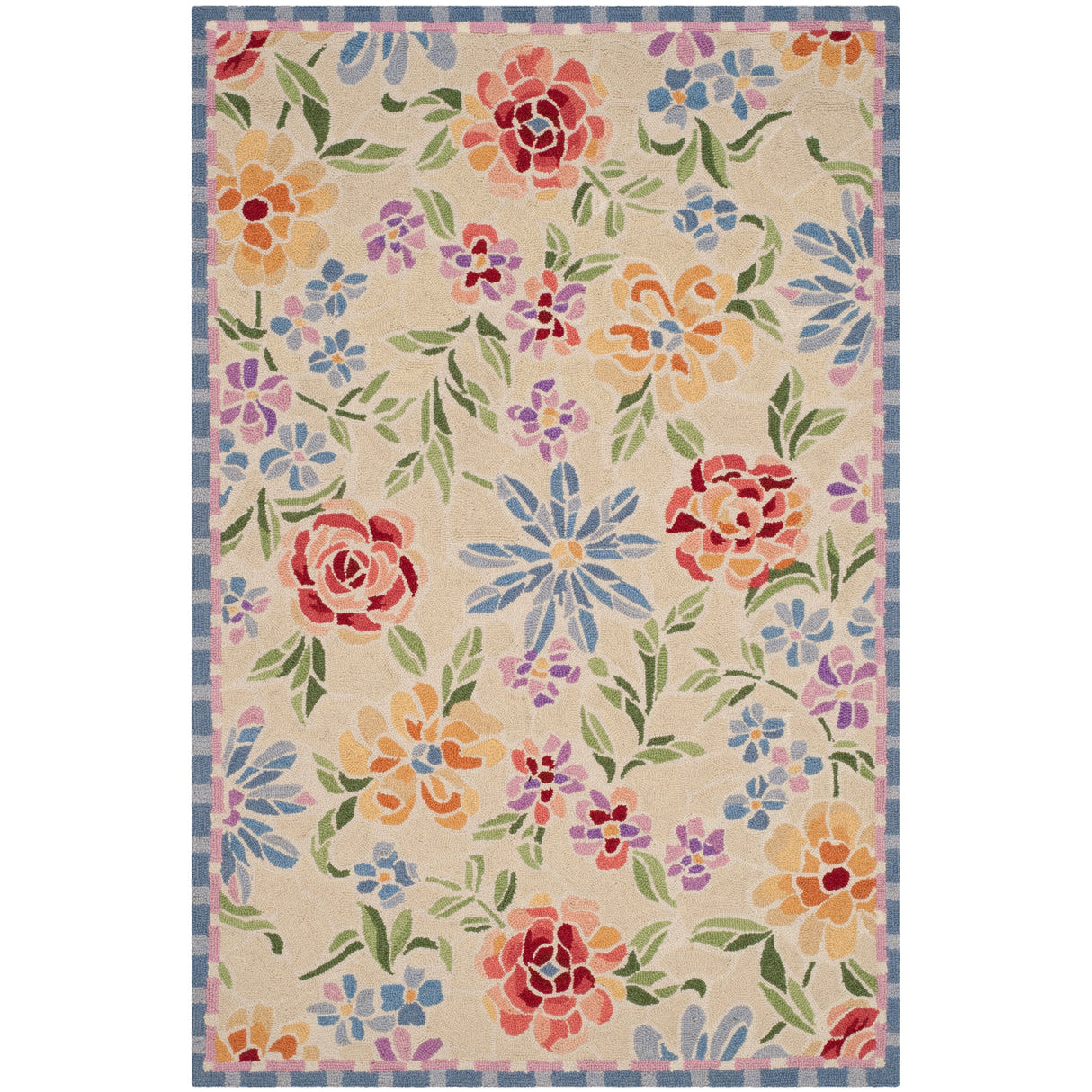 SAFAVIEH Handmade Chelsea Sprig French Country Floral Wool Rug