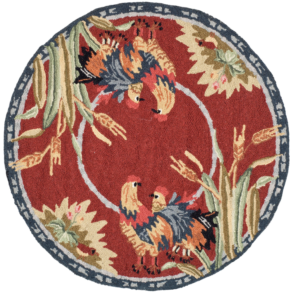 SAFAVIEH Handmade Chelsea Yauheniya French Country Rooster Wool Rug