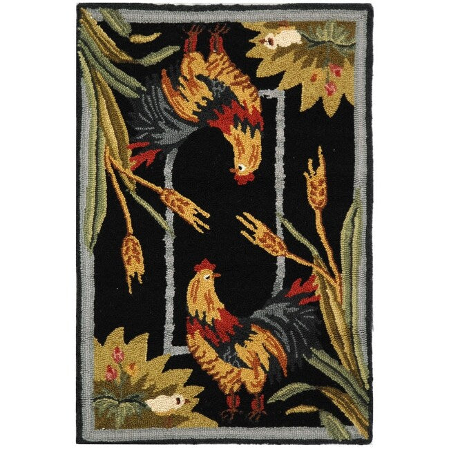 SAFAVIEH Handmade Chelsea Yauheniya French Country Rooster Wool Rug