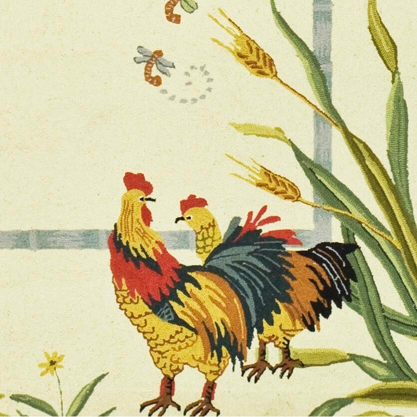 SAFAVIEH Handmade Chelsea Yauheniya French Country Rooster Wool Rug