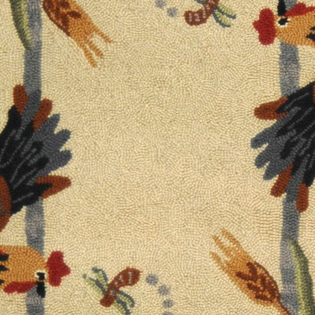 SAFAVIEH Handmade Chelsea Yauheniya French Country Rooster Wool Rug