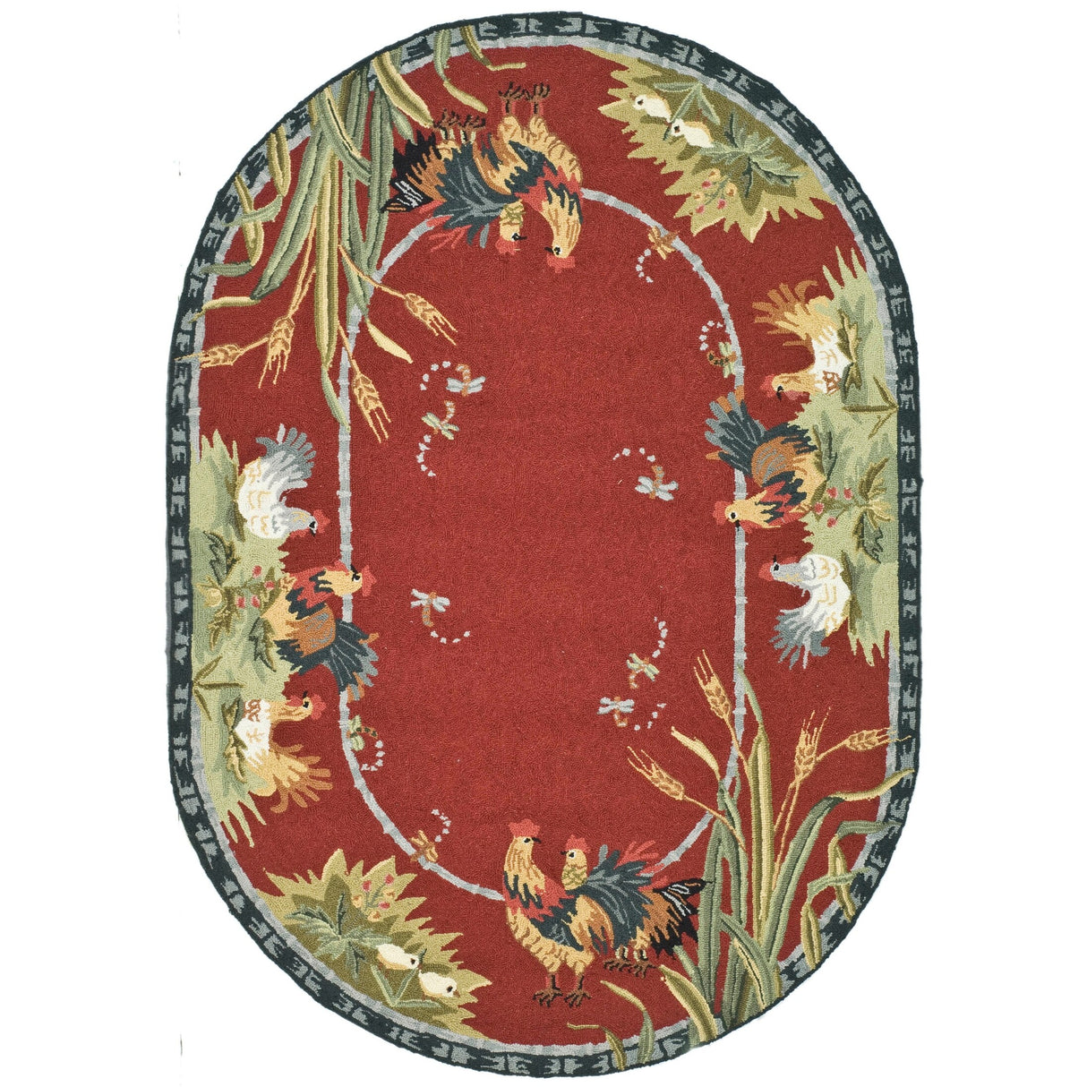 SAFAVIEH Handmade Chelsea Yauheniya French Country Rooster Wool Rug