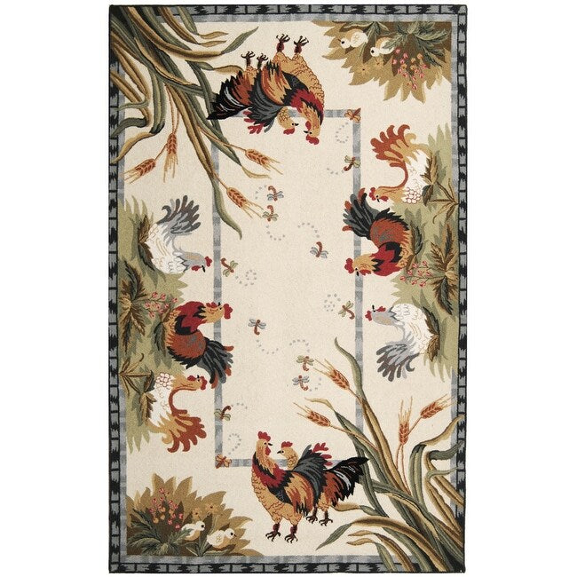 SAFAVIEH Handmade Chelsea Yauheniya French Country Rooster Wool Rug