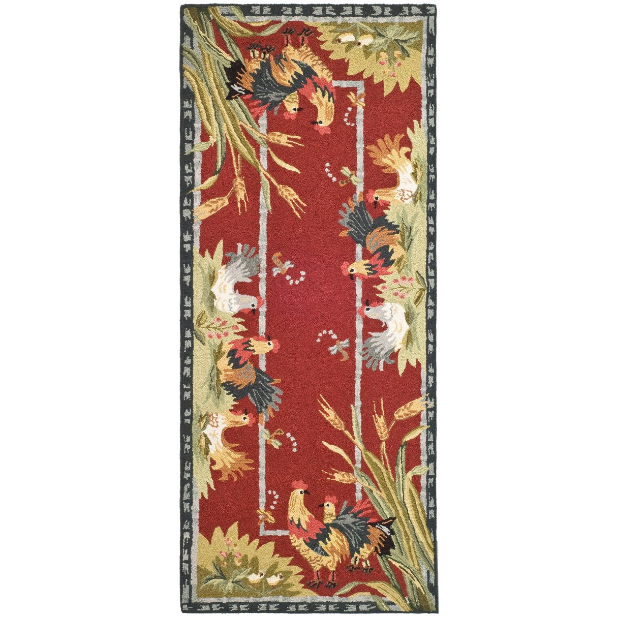 SAFAVIEH Handmade Chelsea Yauheniya French Country Rooster Wool Rug